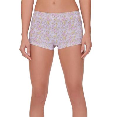 China Antibacterial Floral Seamless Boxers Boyshorts Underwear Women Summer Comfortable One Piece Panties for sale