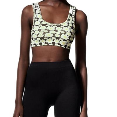 China 2022 New QUICK DRY Fashionable Custom Printing Women Tops Seamless Breathable Ribbed Crop Top for sale