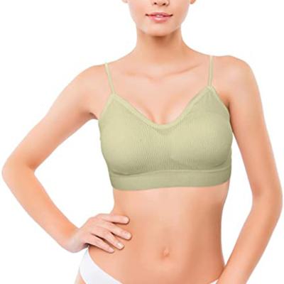 China Sexy QUICK DRY Plus Size Women Push Up V Neck Straps Bra Seamless Quick Dry Vest Bralette Padded Ladies Bra for sale