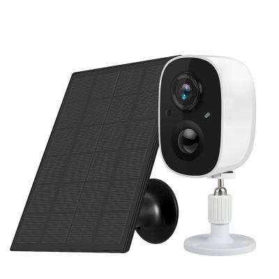 China New 2021 New 2MP AI Human Detect Vehicle Mini Siren Built-in Recognition Mini Smart Camera Solar Panel Wifi Battery Video Surveillance for sale