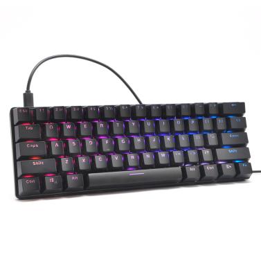 China OEM Plug and Play 61 Keys Wired Gaming Keyboard for PC Windows Gamer RGB Backlight Laptop Mechanical Keyboard Waterproof for sale