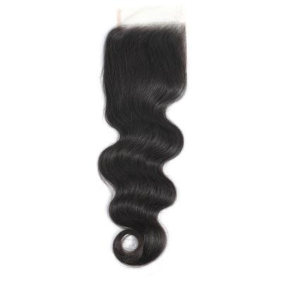 China Body Wave Factory Lace Top Closure, 100% Raw Natural and Unprocessed, Body Wave 4*4 HD Virgin Remy Brazilian Hair Lace Closure for sale