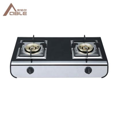 China Household Gas Stove 2 Burner Colored Glass Gas Burners Home Gas Cooker for sale