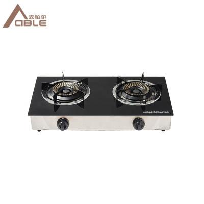 China Household Africa Home Cooker CAPABLE Butane 2 Burner Gas Stove Glass Top Cooker Hot Selling Products for sale