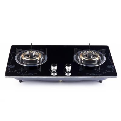 China Household 2 Burner Easy Clean Cooktop High Power Built-in Glass Top Gas Stove for sale