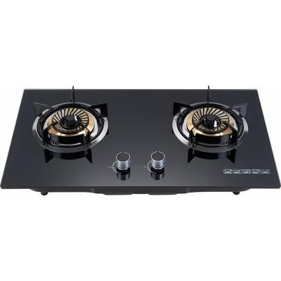 China Household Home Built-In Tempered Glass 2 Burner Infrared Gas Stove for sale