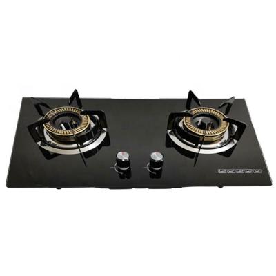 China Household Glass Cooktops 2 Burner Heat Resistant Touch Control Gas Stove for sale