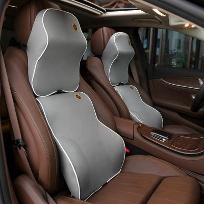 China Luxury Ergonomic Car Memory Foam Back Support Cushion and Car Seat Pillow Set Car Rest Neck Pillow Lumbar Support Head Pillow for sale