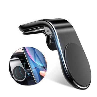 China PORTABLE Magnetic Car Phone Holder L Shape Holder For iPhone 13, Strong Magnet Metal Car Mount Phone Holder For GPS for sale