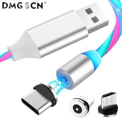 China Magnetic Cable LED Light Charger Magnetic Charger Cable 3 in 1 Magnetic Cable Phone USB Charging Cable for sale