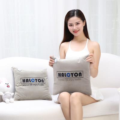 China USB Charging China Supplier Electric Back Massage Pillow Car and Home Decor Throw 2 in 1 Pillow Cover for sale