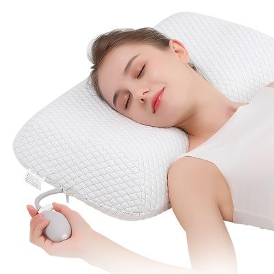 China New Selling Hezheng Patent Memory Warm Neck Pillow Headrest Traction Sleeping Pillow White Foam Adjustable Size Pillow For Adult for sale