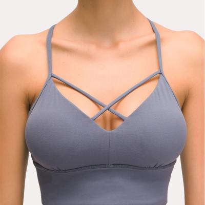 China OEM Wholesale Low MOQ Women's Antibacterial Dry Fit Bra Fitness Wear Yoga Wear Sports Bra for sale