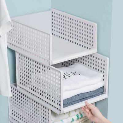 China Sustainable Folding Closet Plastic Storage Basket Finish Shelves Multilayer Closet for sale