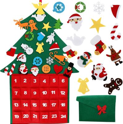 China DIY Felt Held Christmas Tree With 24Pcs Christmas Ornaments 3.3ft Christmas Gift for sale