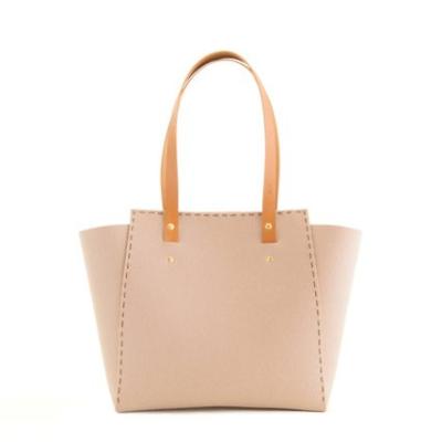 China 2021 New Fashion Style Taupe Felt Handbag Women Tote Bag Felt Shoulder Bag for sale