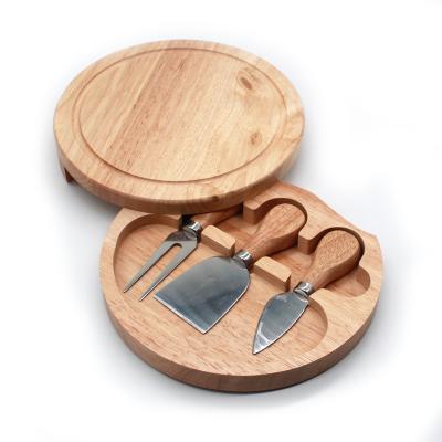 China Sustainable wooden cheese board with cheese knife set for sale