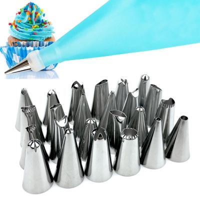 China Sustainable 26 Pieces Decorating Nozzles Baking Tools Cream Cake Decorating Icing Piping Nozzles for sale