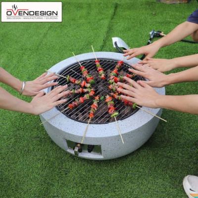 China Latest Version Outdoor Folding Portable Outdoor Gas Type Round Pizza Oven Camping BBQ Grill Fire Pit for sale