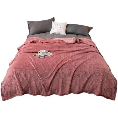 China High Quality 3d Folded Double Layer Burnout Flannel Fleece Blanket Embossed Blanket for sale