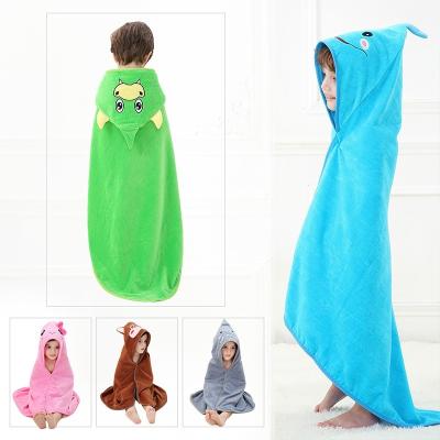 China JH Kids Baby Kids Microfiber Viable Custom Hooded Beach Viable Bath Micro Animal Micro Fiber Towel for sale