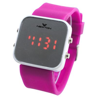 China Auto Date BF1014_PU Bands Purple Color Silicone Strap Alloy Purple Case Kid LED Watch for sale