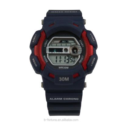 China LP0914 Alarm PU Plastic Chrono Strap Waterproof Multifunction Digital Watch for sale