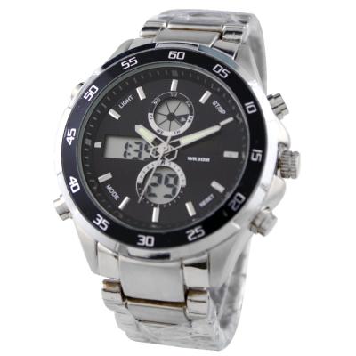 China LP7620 Good Quality Black Dial Stainless Steel Band Analog-Digital Watch for sale