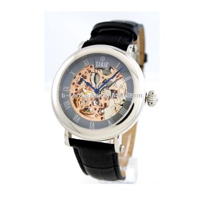 China ZUSK-01G Stainless Steel Multiple Automatic Mechanical Skeleton Seagull Movement Skeleton Time Zone Automatic Mechanical Watch for sale