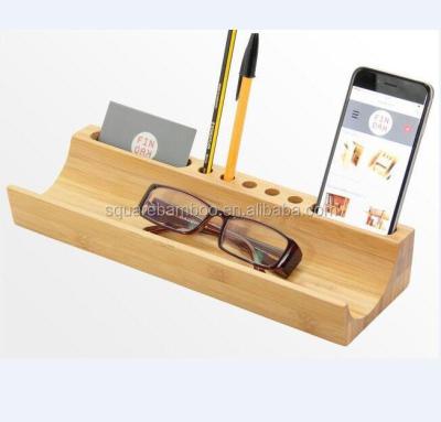 China Eco-friendly Bamboo Desk Organizers Desk Supplies Organizer Caddy Pen Pensil Holder Desk Accessories for sale