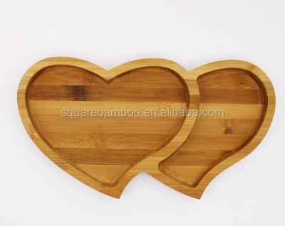 China Heart Shape Disposable Bamboo Dish for sale