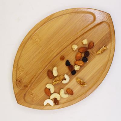 China Disposable Bamboo Leave Dish Ready To Ship Bamboo Dish Eco Friendly Leaf Shape for sale