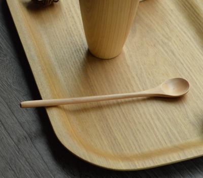 China 8 Inch Mixing Spoon Disposable Wooden Long Spoon Tea Spoon for sale