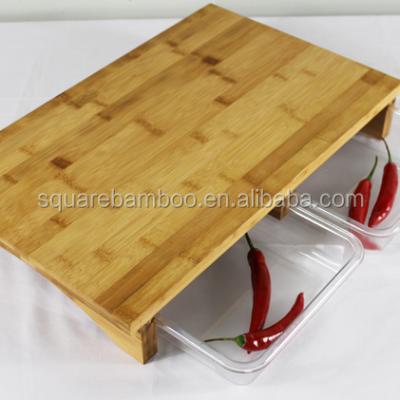 China Disposable Solid Bamboo Cutting Board With Two Small Drawer Clear for sale