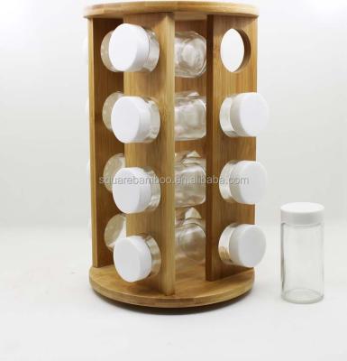 China Freshness Keeping Bamboo Spice Rack With White Lid for sale