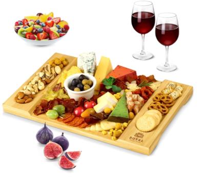 China Disposable Square Bamboo Cheese Serving Cutting Board And Deli Board , Cheese Serving Platter for sale