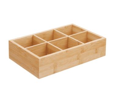 China Bamboo Tray Kitchen Storage Organizer Box Food Organizer Bamboo Food Storage Box for sale