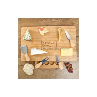 China Sustainable slate and bamboo cheese board set, includes cheese tools, chalk, cheese board tray for sale