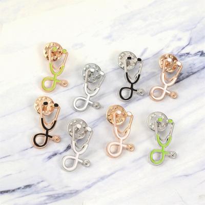 China Fashionable Alloy Pins Doctor Jewelry Accessories Popular Personalized Brooch New Products Stethoscope Retro for sale