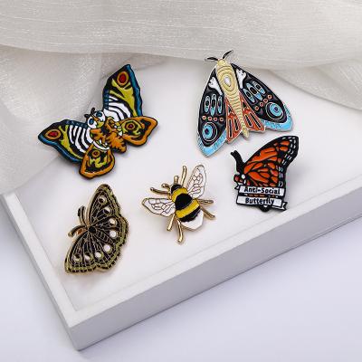 China Fashionable Insect Enamel Pin Creative Personality Butterfly Brooch Man Women Fashion Jewelry Clothing Accessories Metal Badges for sale