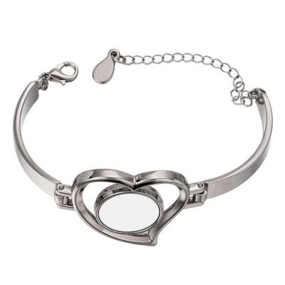 China DIY Ornament CLASSIC Heart Shaped Sublimation Bangle Stainless Steel Men's Empty Bracelets & Bangles for sale