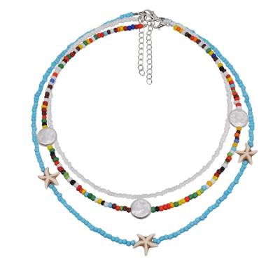 China BOHEMIA Necklace Precious Colorful Rice Beads Ornaments Chocker Handmade Woman Accessories Soft Pendant For Necklace for sale