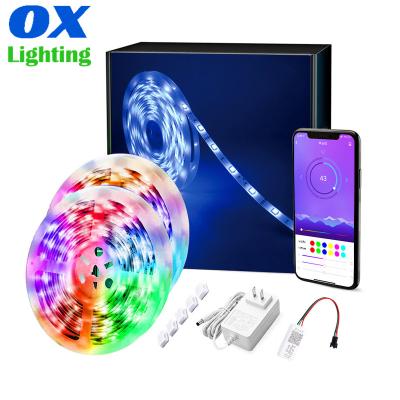 China Theme park digital rgb led strip 5m rgb led strip 30leds full color kit + power supply + APP BLUE TOOTH control for sale