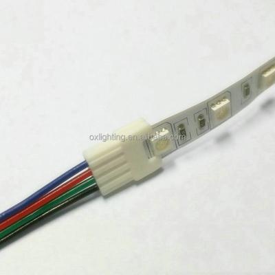 China Led Strip 4pin WS2813 LED Strip Solderless Connector 10mm Width Strip To Strip Cable Adapter For 5050 for sale