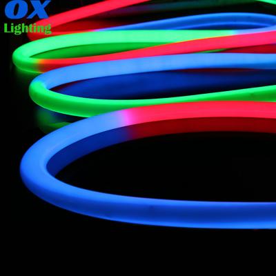 China LANDSCAPE Led Neon Strip RGB 360 Degree Round Led 12V Neon RGB 5050 Pixel Addressable RGB Flex Rope Light for sale