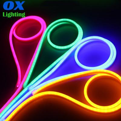 China LANDSCAPE led ultra thin neon pipe 12v 24v 110v 220v silicon led strip light rgb flexible pipe cable neon tube for sale