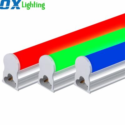 China Theme Park T5 Green Blue Red Led Tube RGB Colorful Integrated T5 Led Tube Light Warm White for sale