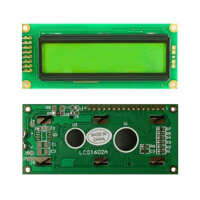 China Industry 16X2 Gray Characters Lcd Display Blue Module Dot Matrix Display 1602 With Yellowish Green Backlight for sale