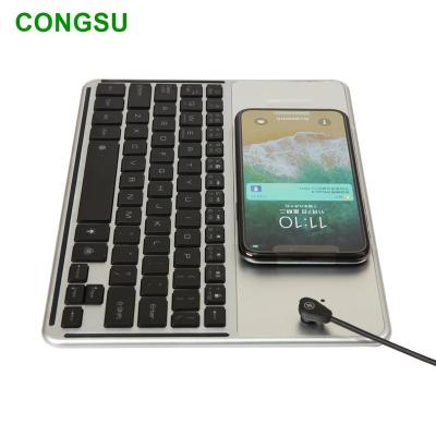 China For Tablet QI Radio Charger Tablet Backlit Charging Keyboard For iPhone X for sale