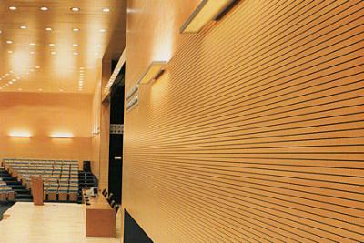 China 5/3mm Woodgrain MDF Laminate Grooved Acoustic Panel Parede Painel insonorizado à venda